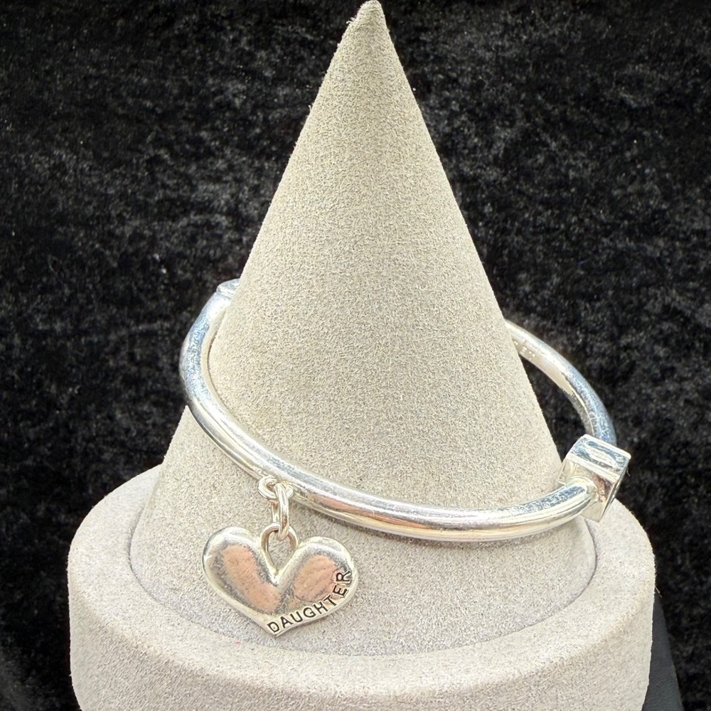 Vintage Bangle Bracelet Daughter Charm Engraved Ashley‎ Bridget Silver Tone